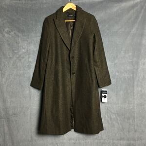 Lauren Ralph Lauren Herringbone Wool Overcoat Winter Women’s Sz 6 Brown New